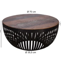 Stolik kawowy LOFTE  70 cm drewno mango