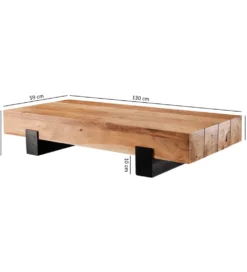Stolik kawowy LONDA 130 cm drewno akacja
