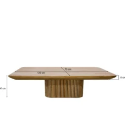 Stolik kawowy LUSAN 120 cm drewno teak