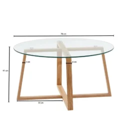 Stolik kawowy MANGA 78 cm transparentny