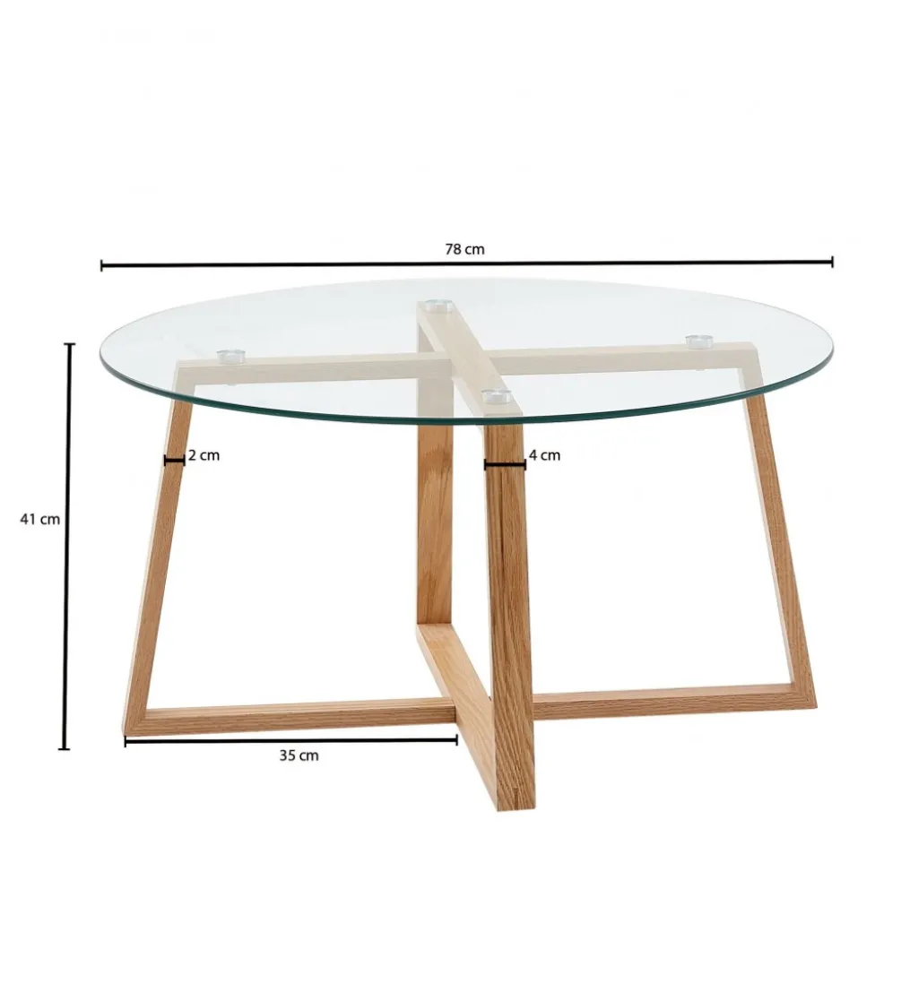 Stolik kawowy MANGA 78 cm transparentny