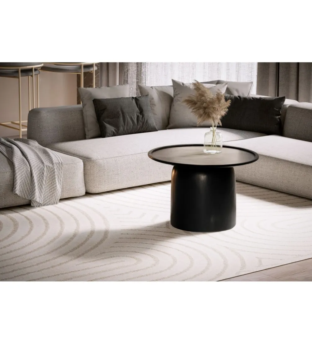 Stolik kawowy MARIBOR 60 cm drewno mango czarny