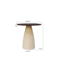 Stolik kawowy MARONI 50 cm drewno mango brąz