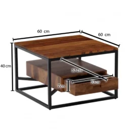 Stolik kawowy MARSELLA 60 cm drewno sheesham