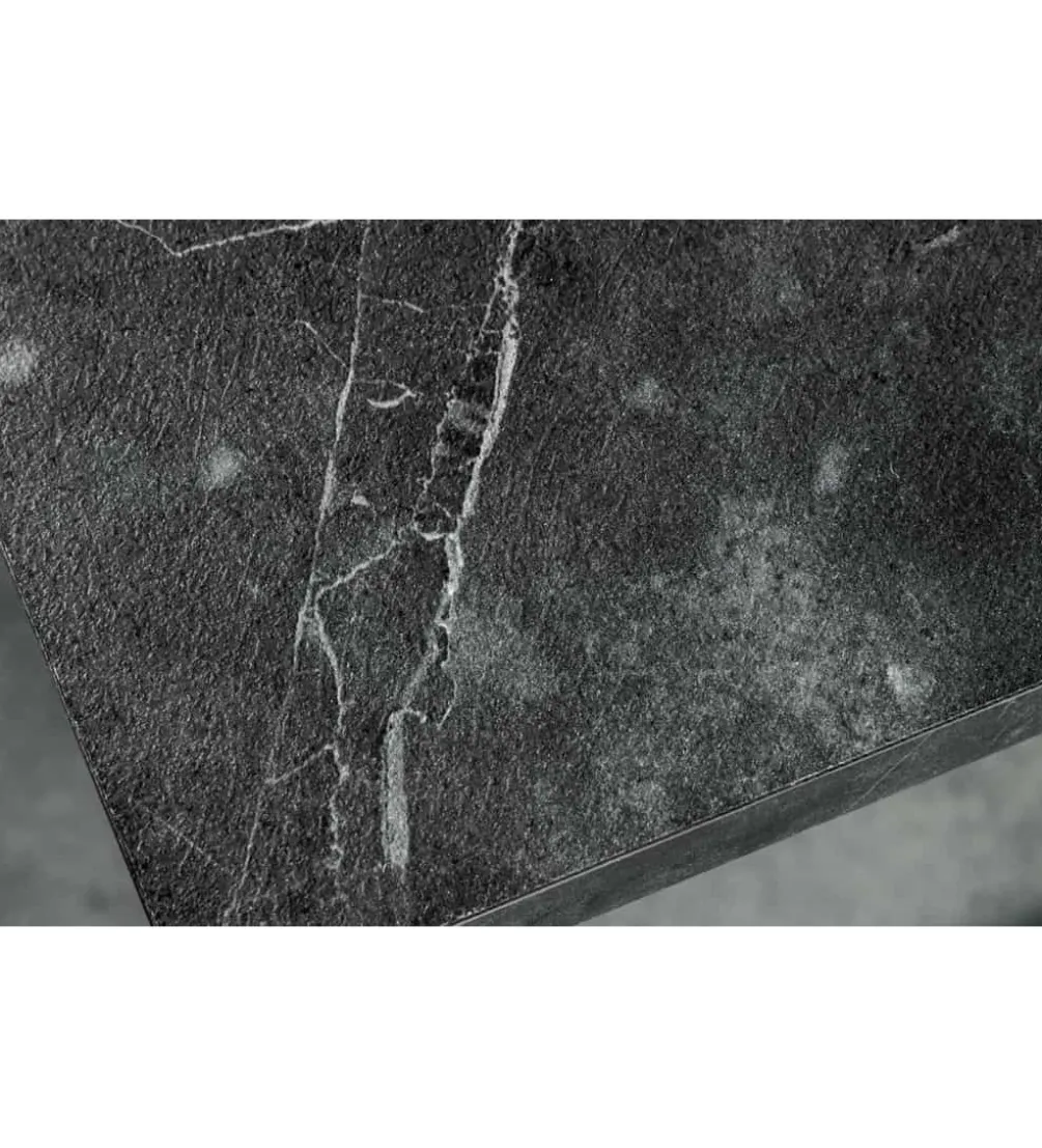 Stolik kawowy MENSA 40 cm w optyce marmuru antracytowy