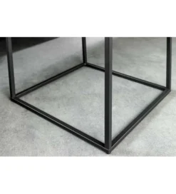 Stolik kawowy MENSA 40 cm w optyce marmuru antracytowy