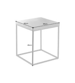 Stolik kawowy MENSA 40 cm w optyce marmuru antracytowy