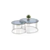 Stolik kawowy MERCURY set 2 srebrny