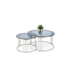 Stolik kawowy MERCURY set 2 srebrny