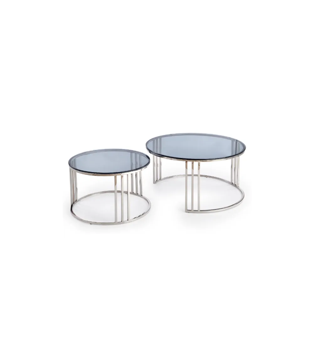 Stolik kawowy MERCURY set 2 srebrny