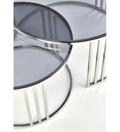 Stolik kawowy MERCURY set 2 srebrny