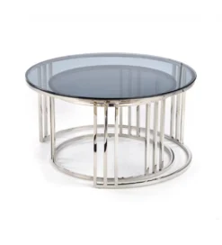 Stolik kawowy MERCURY set 2 srebrny