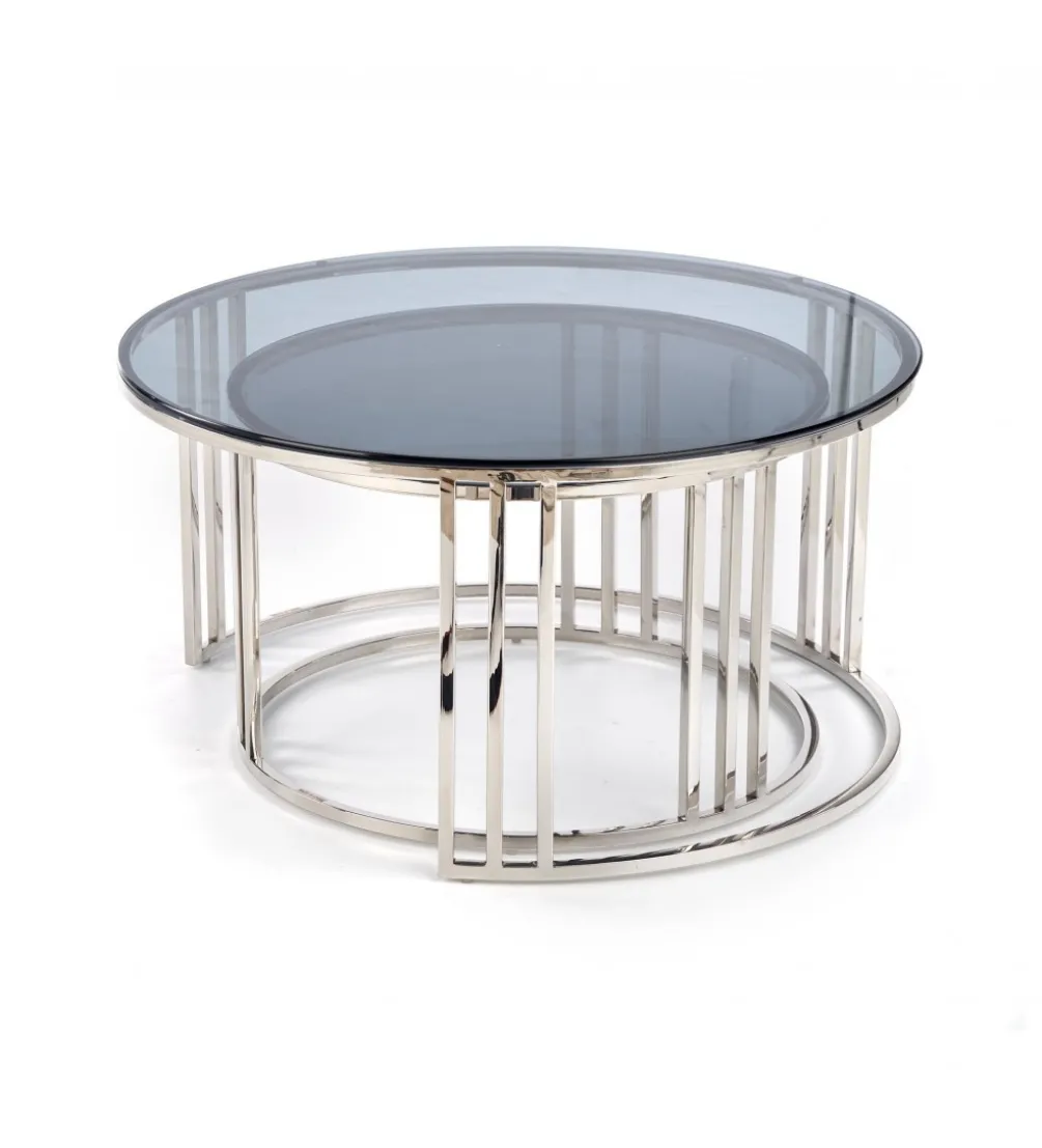 Stolik kawowy MERCURY set 2 srebrny