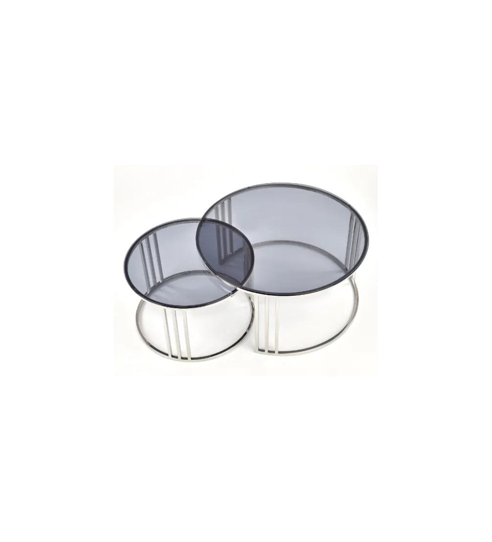 Stolik kawowy MERCURY set 2 srebrny