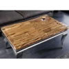 Stolik kawowy MODERN BAROCK BARRACUDA 100 cm chromowany szklany blat BEZ blatu tekowego