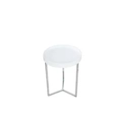 Stolik kawowy Modular 40 cm biało srebrny