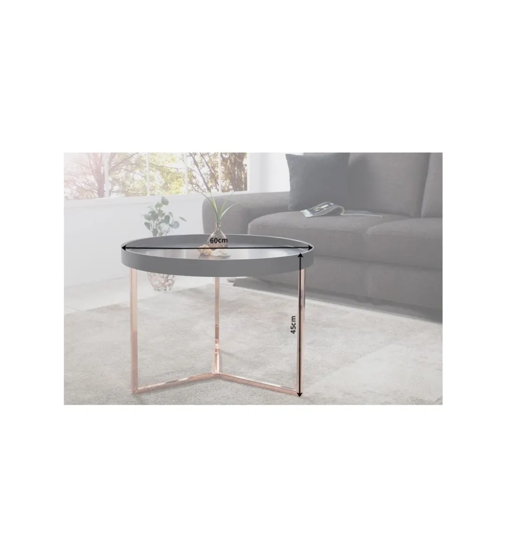 Stolik kawowy Modul 60 cm czarno miedziany