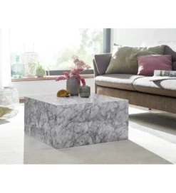 Stolik kawowy MONOBLOC 60 cm w optyce szarego marmuru