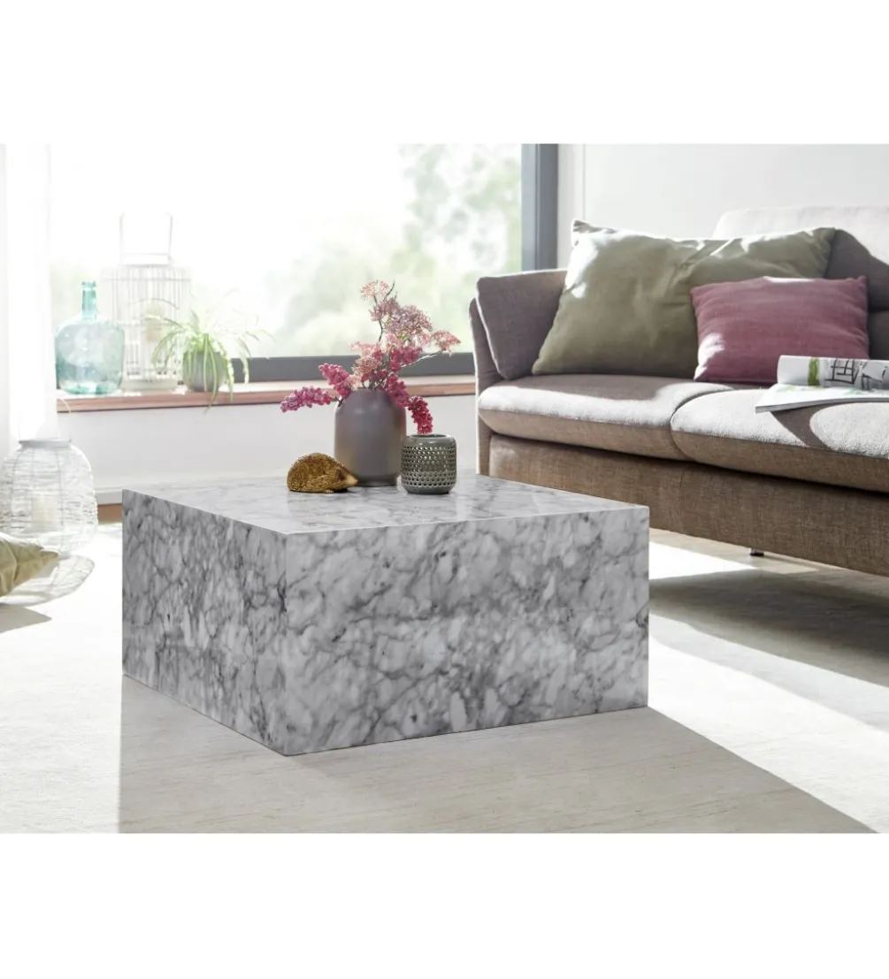 Stolik kawowy MONOBLOC 60 cm w optyce szarego marmuru