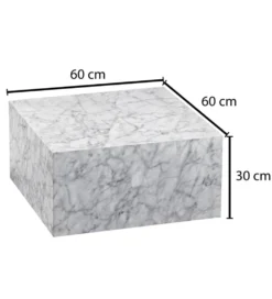 Stolik kawowy MONOBLOC 60 cm w optyce szarego marmuru
