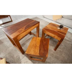 Stolik kawowy MONSOON SET 3 drewno Sheesham