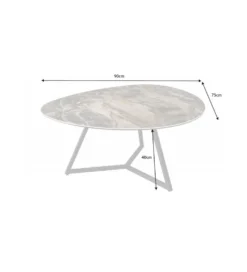 Stolik kawowy MONTREAL Marvelous 90 cm ceramika w optyce marmuru