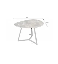 Stolik kawowy MONTREAL Marvelous 70 cm ceramika w optyce marmuru