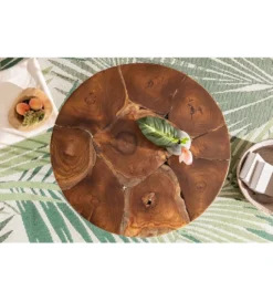 Stolik kawowy Mosaik 70 cm drewno Teak