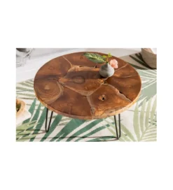 Stolik kawowy Mosaik 70 cm drewno Teak