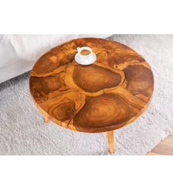 Stolik kawowy MOSAIK 60 cm naturalny teak