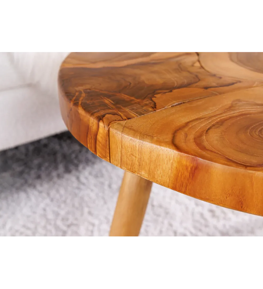 Stolik kawowy MOSAIK 60 cm naturalny teak