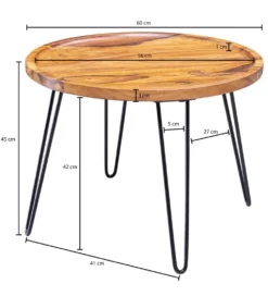 Stolik kawowy MULME 60 cm drewno sheesham