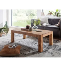 Stolik kawowy MUMBAI Arktyka 110 cm drewno akacja