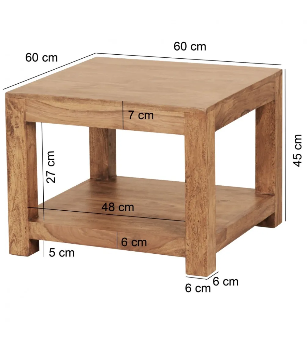 Stolik kawowy MUMBAI 60 cm drewno akacja