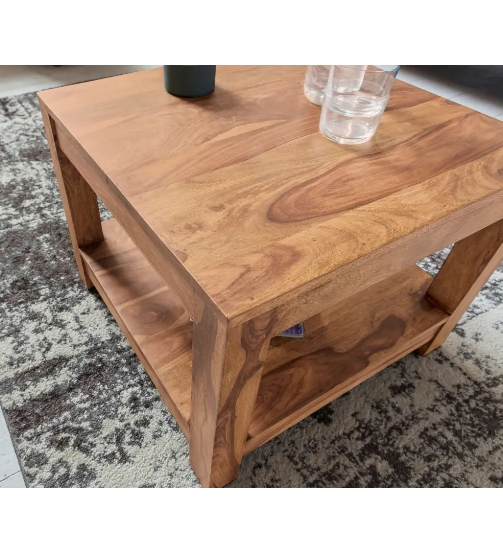 Stolik kawowy MUMBAI 60 cm drewno akacja