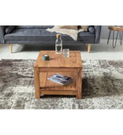Stolik kawowy MUMBAI 60 cm drewno akacja