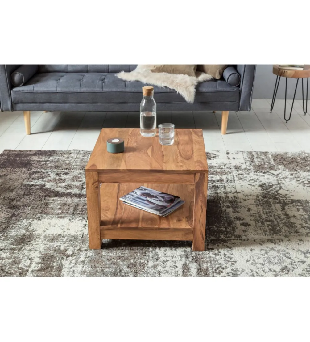 Stolik kawowy MUMBAI 60 cm drewno akacja