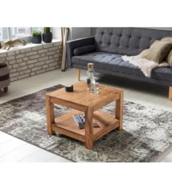 Stolik kawowy MUMBAI 60 cm drewno akacja