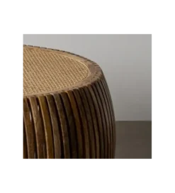 Stolik kawowy MURPI 75 cm drewno mango rattan