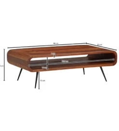 Stolik kawowy NEVERS 90 cm drewno sheesham