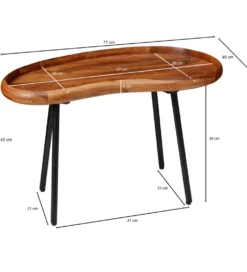 Stolik kawowy NIERE II 71 cm drewno sheesham