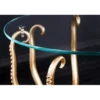 Stolik kawowy OCTOPUS 50 cm z lampą złoty