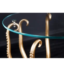 Stolik kawowy OCTOPUS 50 cm z lampą złoty