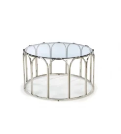 Stolik kawowy OLIVIA 80 cm srebrny