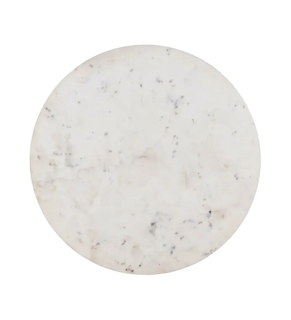 Stolik kawowy ONAKI 75 cm drewno mango marmur biały