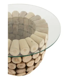 Stolik kawowy OPEN 70 cm drewno teak