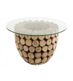 Stolik kawowy OPEN 70 cm drewno teak