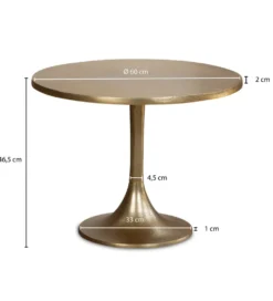 Stolik kawowy ORIANA 60 cm antyczny złoty