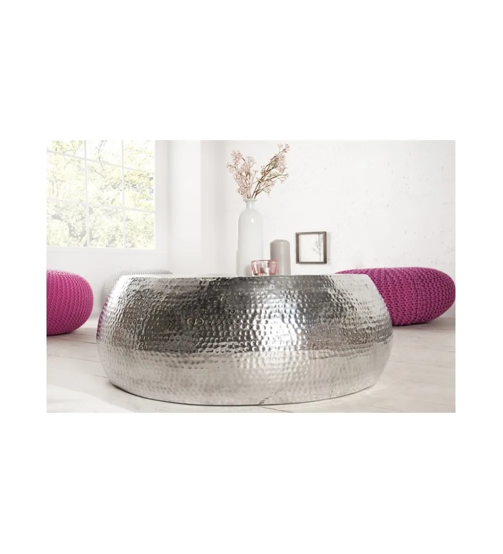 Stolik kawowy Orient 80 cm srebrny