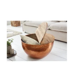 Stolik kawowy Orient Storage 60 cm miedziany z blatem Mango